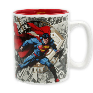 DC COMICS - Bögre + Kulcstartók + Kitűzők - Superman (460ml) - Abystyle Ajándéktárgyak