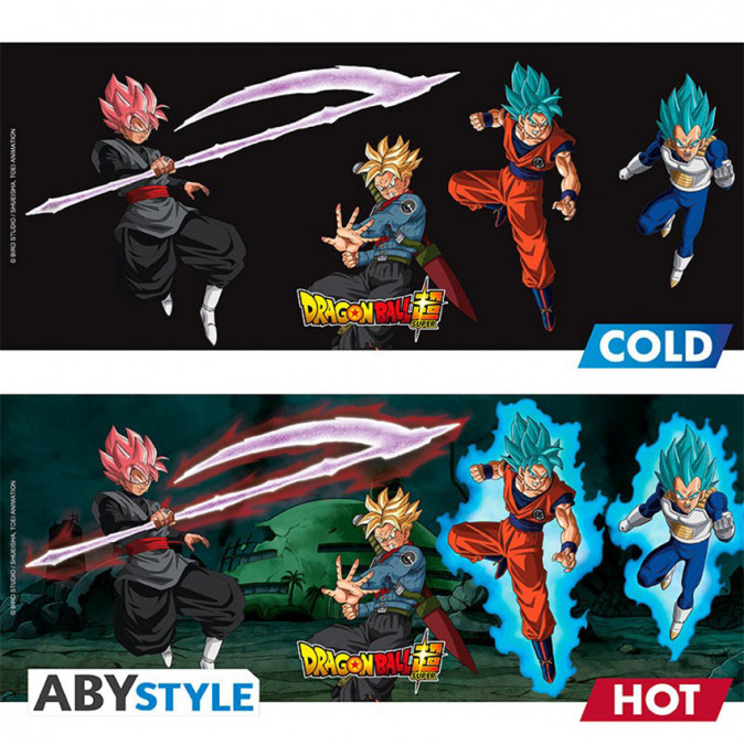 DRAGON BALL SUPER - Hőre változó bögre - 460 ml - Saiyans vs Black Ajándéktárgyak