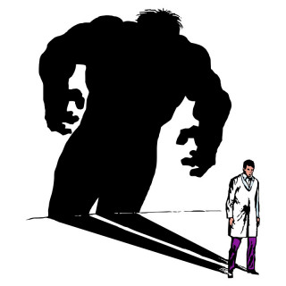 MARVEL - Tshirt - Póló "Hulk Shadow" man SS white - new fit (S-es méret) - Abystyle Ajándéktárgyak