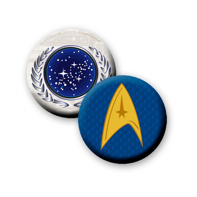 STAR TREK - Bögre + Kulcstartó + Kitűzők - STARFLEET (460ml) - Abystyle Ajándéktárgyak