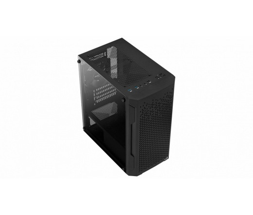 Aerocool Trinity Mini Mesh mATX ház (Fekete edzett üveg) PC