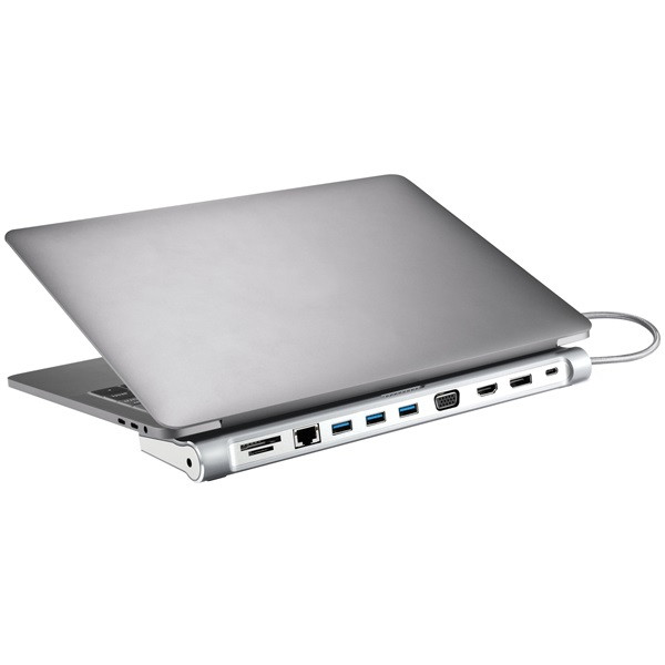 EXT Sandberg All-in-1 USB-C dokkoló ezüst-fehér PC