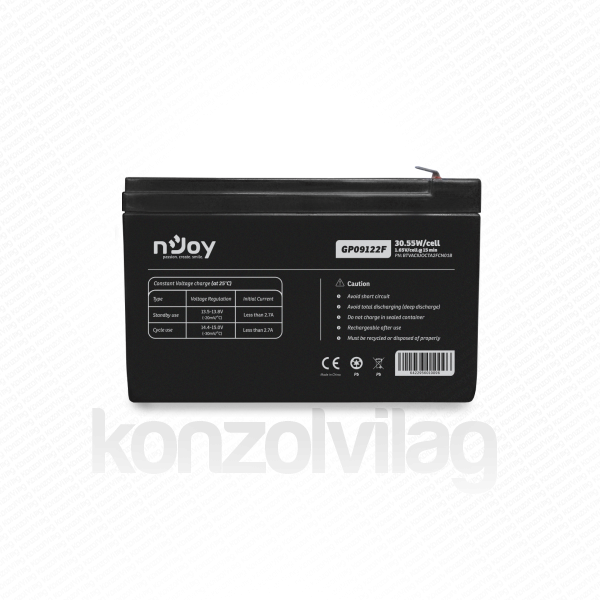 NJOY Szünetmentes akkumulátor - GP09122F (12V/9Ah, T2/F2, zárt, gondozás mentes, AGM) PC