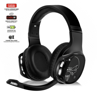 Spirit of Gamer Wireless Fejhallgató - MIC-XH1100 (MultiPlatform,7.1,mikrofon, hangerőszabályzó, nagy-párnás, fekete) PC