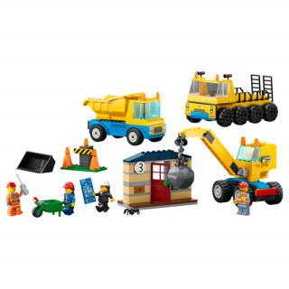 LEGO City Építőipari teherautók és bontógolyós daru (60391) Játék