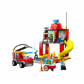 LEGO City Tűzoltóállomás és tűzoltóautó (60375) Játék
