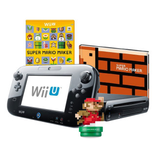 Nintendo Wii U Premium (Fekete) + Super Mario Maker + amiibo Bundle WII U