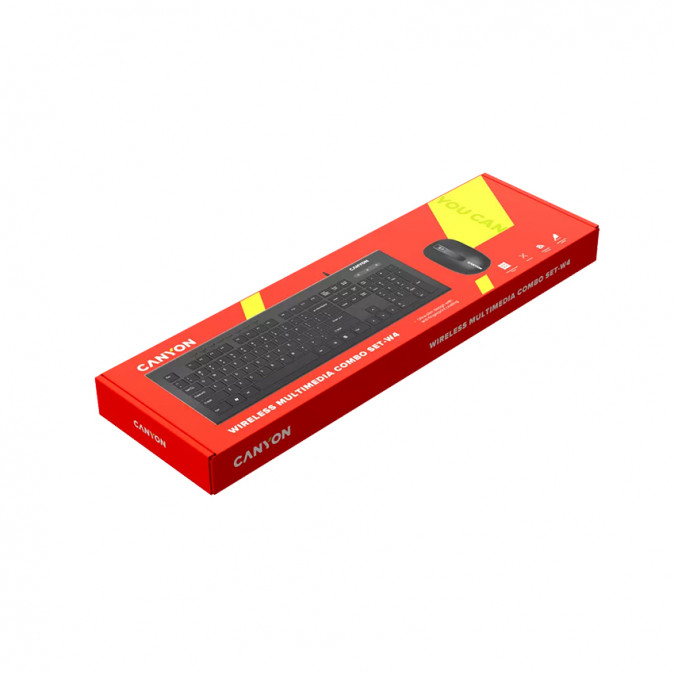 CANYON CNS-HSETW4-HU wireless billentyűzet fekete HUN + egér (CNS-HSETW4-HU) PC