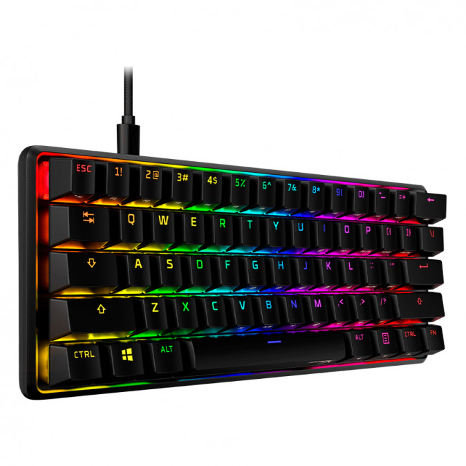 HyperX Vezetékes Billentyűzet Alloy Origins 60 RGB HX Aqua Mechanikus USB US PC
