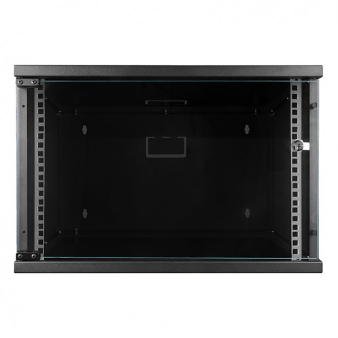 S-Link Rackszekrény - 7U 19" fali kivitel (530x400mm, Flatpack, fekete) PC