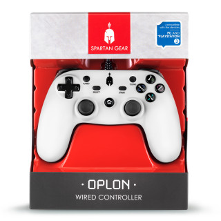Spartan Gear - Oplon - Vezetékes Fehér Kontroller PS3