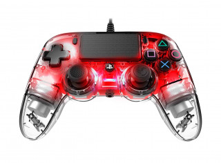 PlayStation 4 (PS4) Nacon Vezetékes Compact Kontroller (Illuminated) (Piros) PS4