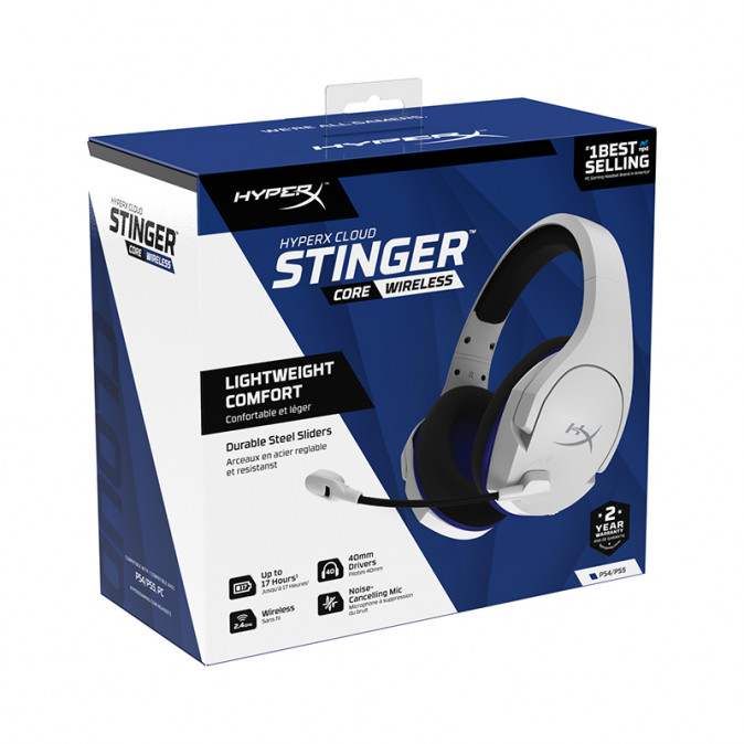 HyperX Cloud Stinger Core - vezeték nélküli Gaming fejhallgató (fehér-kék) (4P5J1AA) PC