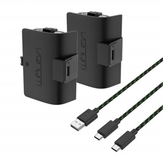 Venom VS2883 Xbox Series S & X / Xbox One 1100mAh akkucsomag (2 db) + 3 méter töltőkábel Fekete Xbox Series